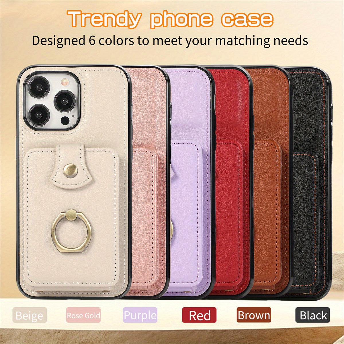 Case Wallet with Holder 360°Rotation Finger Ring