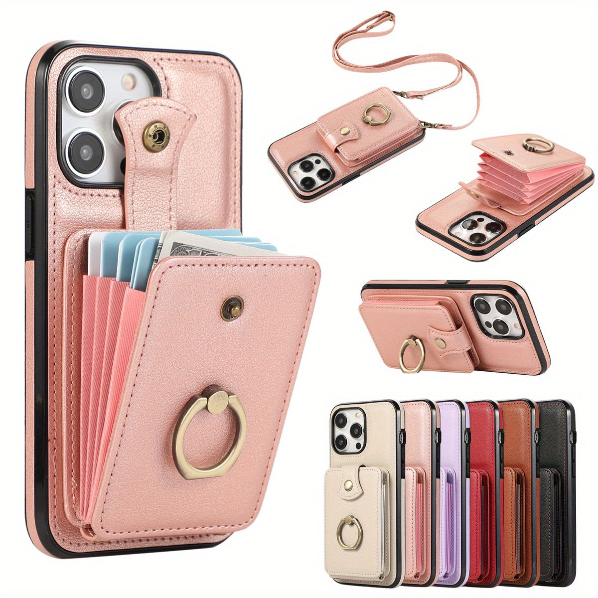 Case Wallet with Holder 360°Rotation Finger Ring