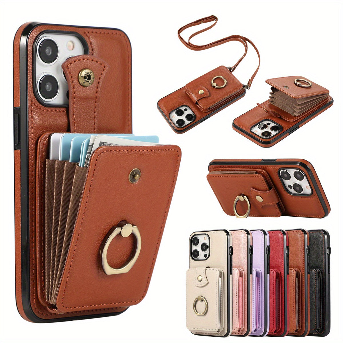Case Wallet with Holder 360°Rotation Finger Ring