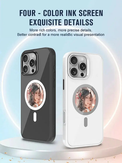 phone case photos Wireless transmission DIY screen for iphone 16/15/14/13 Round Support Magsafe