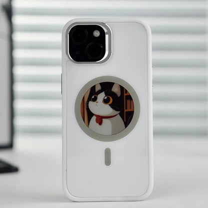 phone case photos Wireless transmission DIY screen for iphone 16/15/14/13 Round Support Magsafe