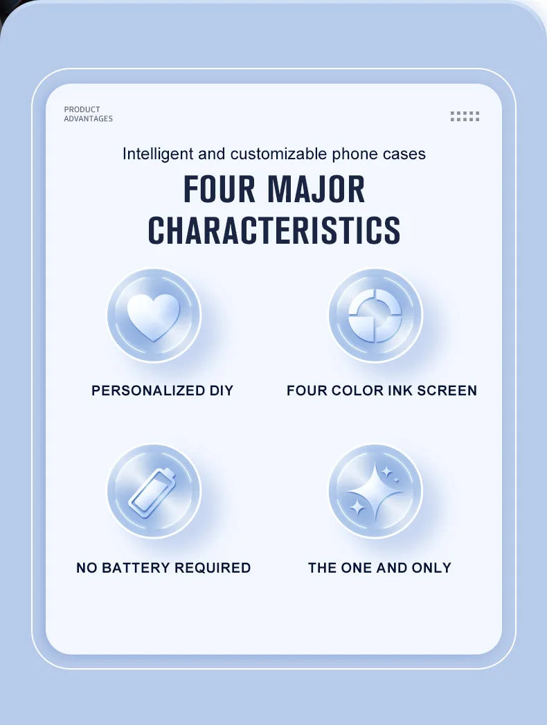 phone case photos Wireless transmission DIY screen for iphone 16/15/14/13 Round Support Magsafe