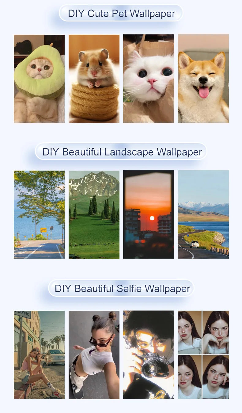 phone case photos Wireless transmission DIY screen for iphone 16/15/14/13 Round Support Magsafe