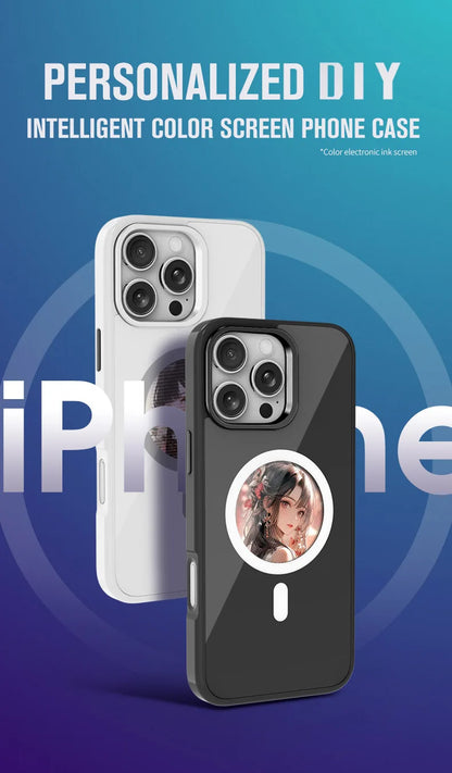 phone case photos Wireless transmission DIY screen for iphone 16/15/14/13 Round Support Magsafe