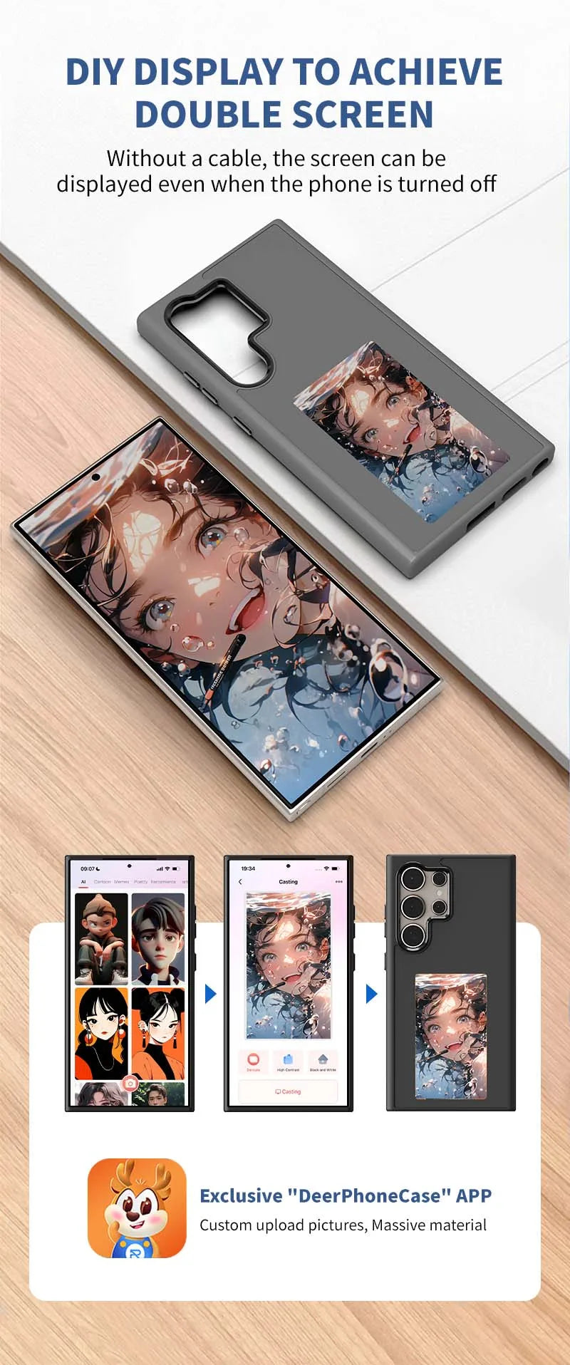 Case New-NFC For Samsung Galaxy S25 S24 S23 Ultra DIY Screen Smart Phone Case Fund