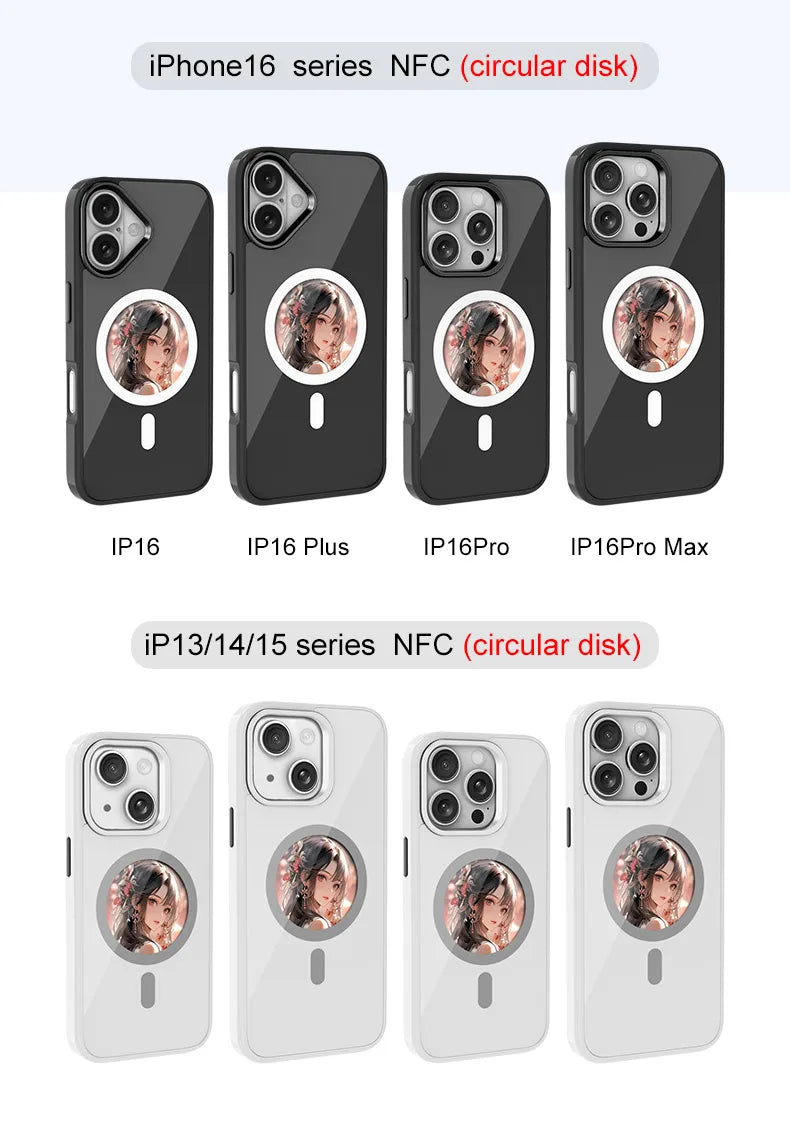 phone case photos Wireless transmission DIY screen for iphone 16/15/14/13 Round Support Magsafe