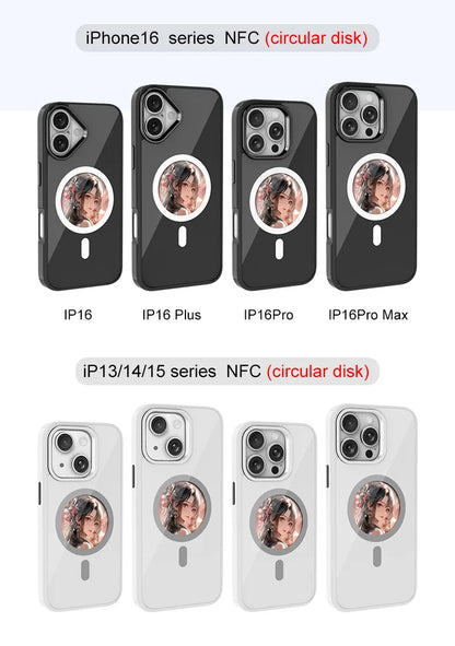 phone case photos Wireless transmission DIY screen for iphone 16/15/14/13 Round Support Magsafe