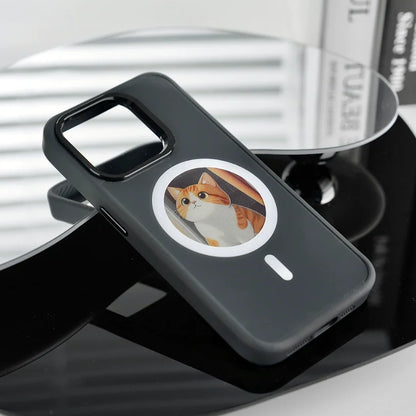 phone case photos Wireless transmission DIY screen for iphone 16/15/14/13 Round Support Magsafe