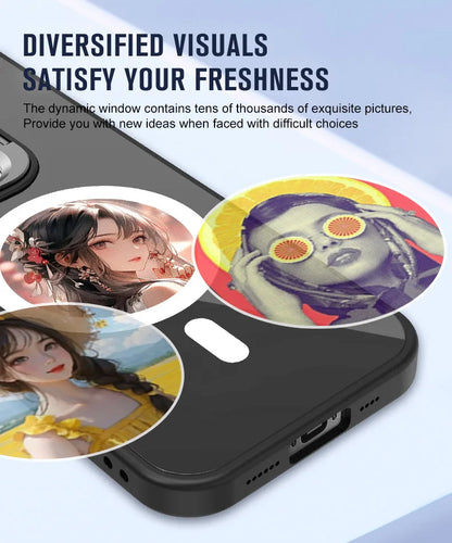 phone case photos Wireless transmission DIY screen for iphone 16/15/14/13 Round Support Magsafe