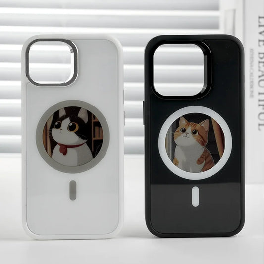 phone case photos Wireless transmission DIY screen for iphone 16/15/14/13 Round Support Magsafe