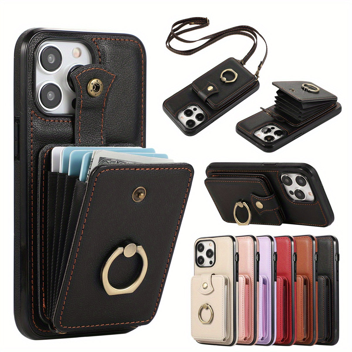 Case Wallet with Holder 360°Rotation Finger Ring
