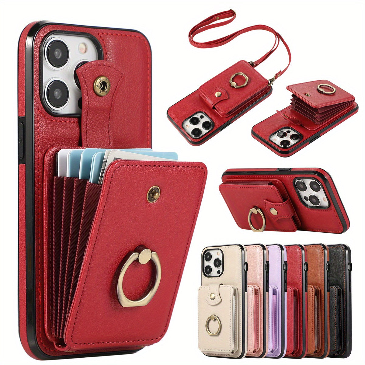 Case Wallet with Holder 360°Rotation Finger Ring